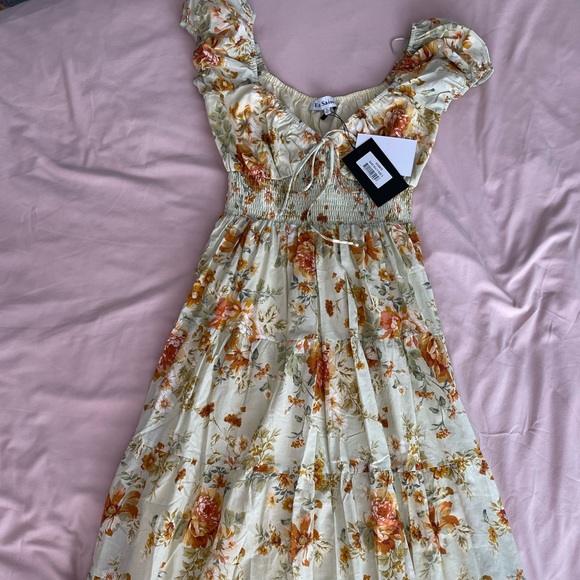 En Saison Grace Midi Floral Sage Green Dress Sz. Small NWT - Picture 6 of 16